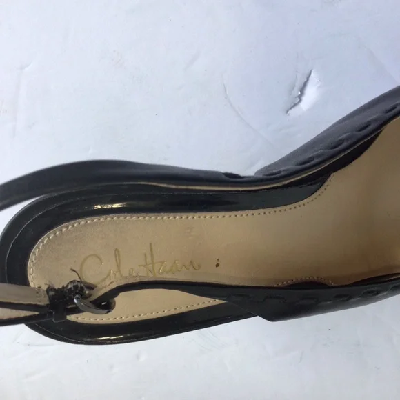 Cole Haan black leather slingbacks.  Size 9 - Picture 8 of 10